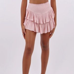 ROCK N RAGS SUNSHINE DAYDREAM RUFFLE SKIRT WITH BUILT IN SHORTS SIZE LARGE PINK